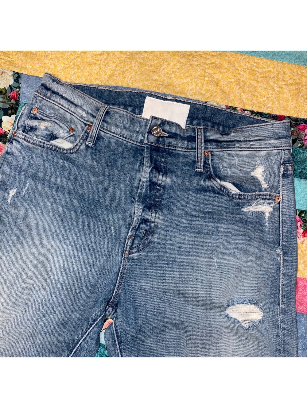 Mother Superior $278 Woman’s 28 The Scrapper Cuff Ankle Frey Denim Jeans - Picture 3 of 9